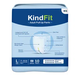 Kindfit Antibacterial Leak Proof Adult Pull-Up Pants 10 Pads - L image 3