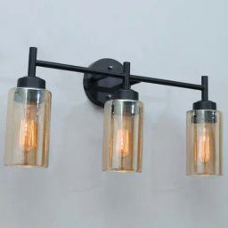 Homesake Transparent & Black Metal 3-Light Vanity Wall Sconce-picture-16
