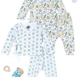 The Mom Store Pink Cotton Printed Baby Pajama Set-image-87