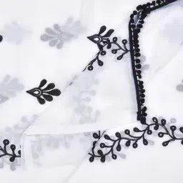 Dupatta Bazaar White & Black Embroidered Dupatta image 4