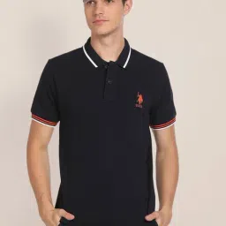 U.S. Polo Assn. Navy Slim Fit Cotton Polo T-Shirt-picture-32