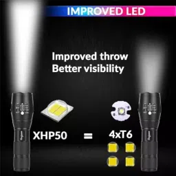 amicivision LED Torch Light ‎4000 Lumens 5 Mode Aluminium Alloy White image 2