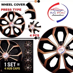 Auto Pearl Co31 14 in 35.56 cm (14 Inch) ch PPress Type Wheel Cap Hubcap with Retention Ring Glossy Black Wheel Cover for Verna (Set of 4)-image-59