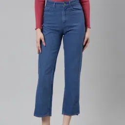 SHOWOFF Blue Denim Regular Fit Mid Rise Jeans-image-64