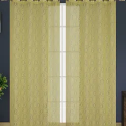 Galaxy Home Decor Green Set of 2 Sheer Long Door Curtain-image-84