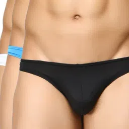 BASIICS by La Intimo Black & Blue Solid Briefs (Pack of 3)-picture-21