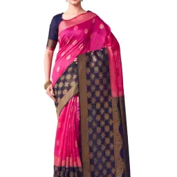 Mimosa Pink Woven Kanchipuram Saree With Blouse-picture-34