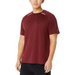 Asics Antique Red & Biege Regular Fit Colour Block Sports T-Shirt-image-44