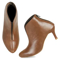 Ishransh Women Casual Kitten-Heeled Zipper Regular Ankle Boots-51