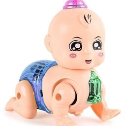 VGRASSP Crawling Baby Toy with Light and Music Battery Operated Luminous Dancing Manual Head Twist Walking Cute Adorable While Crawling - Unisex-13
