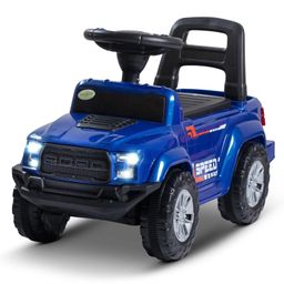 Baybee Roady Manual Push Ride On Car for Kids with LED Light High Backrest Storage & Horn - Blue-10