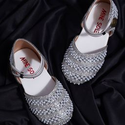 Mine Sole Pearl Embellished  Sandals - Silver-image-52