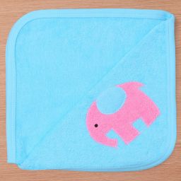 Child World Terry Knit Hand and Face Towel with Elephant Embroidery L 48 x B 43 cm - Light Blue-image-72