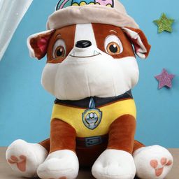 Paw Patrol Rubble Plush Soft Toy with Hat White & Brown - Height 25 cm-22