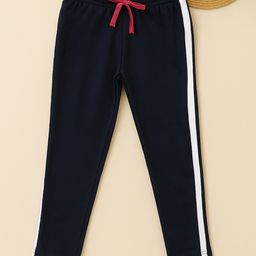 3PIN Cotton Knit Side Taped Track Pants - Navy-picture-2