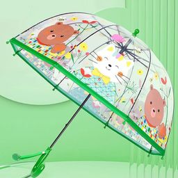 CHAATEWALA Teddy Bear & Cat Designed Transparent Umbrella - Multi Colour image 2