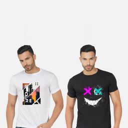 GLOBAL NOMAD Men 2 Printed Bio Finish Applique T-shirt-image-112