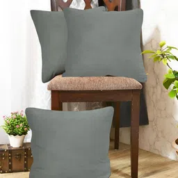 IVAZA Off White Set of 3 Velvet Square Cushion Covers-5