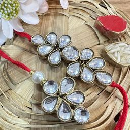 Designer Kundan Couple Rakhi-image-87