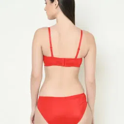Da Intimo Red Lace Overlay Bralette Lingerie Set-image-9