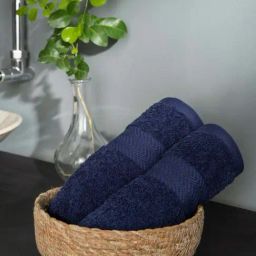 DDecor Navy Cotton 500 GSM Hand Towel - Set of 2-image-54