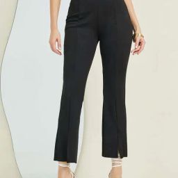 Styli Black High Rise Boot Cut Pants-image-47