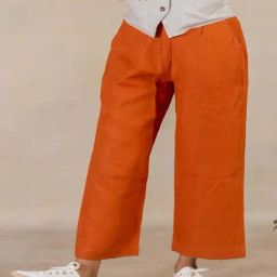 Zebein India Tan Rust Wanderlust Zipper Pants-image-5