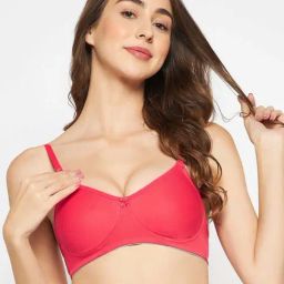 Clovia Pink Cotton T-Shirt Bra-image-47