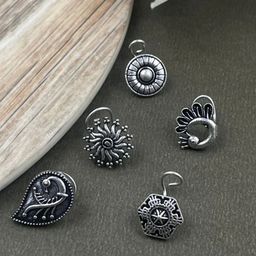 NAMAN ARTS Silver-Plated Stud Nosepin-28