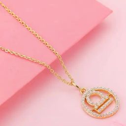 GIVA 925 Silver Golden Libra Pendant with Link Chain-image-10