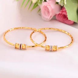 VOJ Gold Plated Simple Classic Bangles Set of 2-30