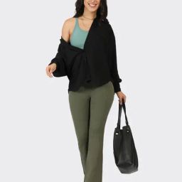Blissclub Olive Blended Regular Fit Trouser-image-129