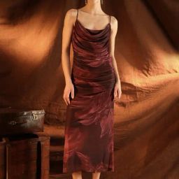 Kazo Maroon Floral Printed Maxi Dress-54