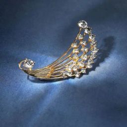 Sohi Metallic Gold Tiered Ear Cuff Earrings for Women-image-29
