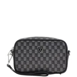 GUESS Black Checked 100% Polyurethane Cross Body Bag-picture-4