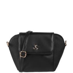 Mochi Black Textured Medium Sling Handbag-15
