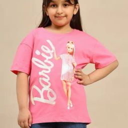 Kidsville Barbie Printed Oversized Fit T-Shirt For Girls-image-60