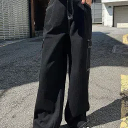 Kotty Black High Rise Wide Leg Jeans-image-81