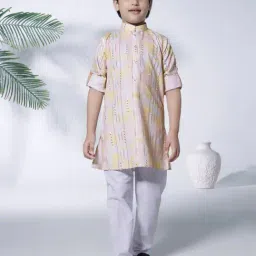 Ministitch Girls Peach Flared Fit Party Gown-image-66