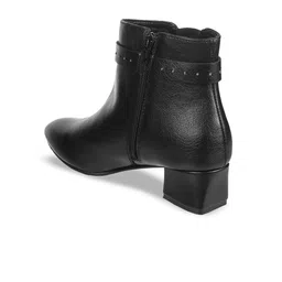 Metro Block Zipper Boots With Buckles image 4