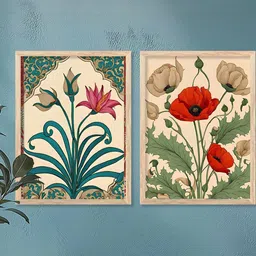 WALLLANE Multicoloured 2 Piece Wood Floral Wall Paintings-image-24
