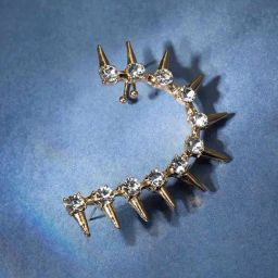 Sohi Metallic Gold Spike Ear Cuff Earrings for Women-image-74