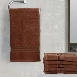 LORENA 100% Cotton Super-Soft Terry Towels -6pc Hand Towel (d`ross) solid-brown-image-6