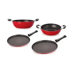 Nirlon Non-Stick Red Aluminium Cookware Essential Combo Set-27