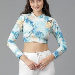 Kotty Multicolor Printed Crop Top-8
