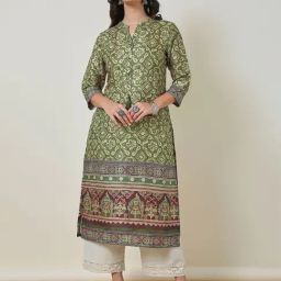 Soch Green Floral Print Straight Kurta-image-44
