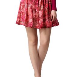 Cation Pink Floral Print Mini Skirt-picture-33