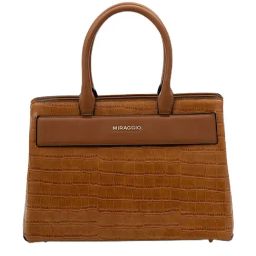 Miraggio Catalina Brown Textured Large Handbag-image-73