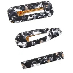 Accessorize London Black Printed Hair Pins Pack of 3-image-51