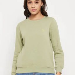 MADAME Green Full Sleeves Pullover-image-37